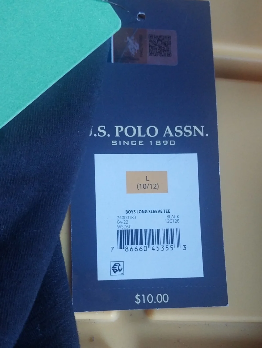 U.S. Polo Assn. Navy Long Sleeve Top with Gold Logo Accent